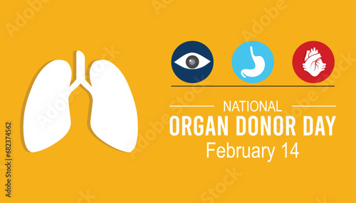 Vector illustration on the theme of National Organ Donor day observed each year during February.banner, Holiday, poster, card and background design.