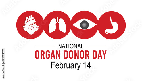 Vector illustration on the theme of National Organ Donor day observed each year during February.banner, Holiday, poster, card and background design.