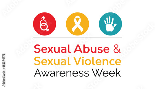 Vector illustration on the theme of Sexual Abuse and Sexual violence awareness week observed each year during February.banner, Holiday, poster, card and background design.