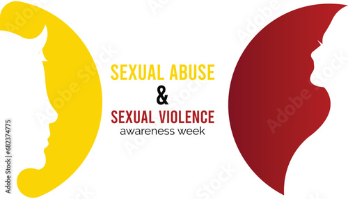 Vector illustration on the theme of Sexual Abuse and Sexual violence awareness week observed each year during February.banner, Holiday, poster, card and background design.