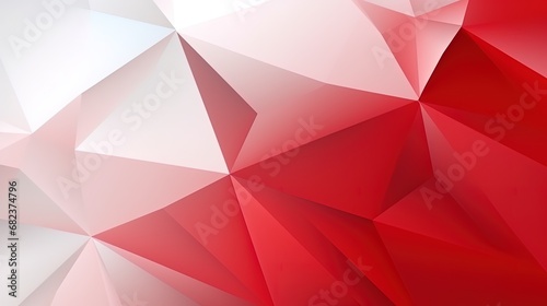 Polygonal red and white background, ai generative