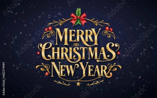 Merry christmas and happy new year generated by ai