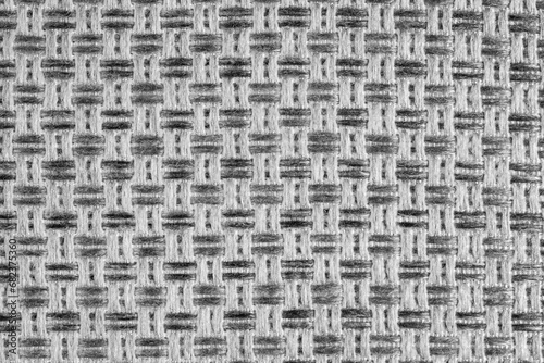 Texture grey wicker furniture fabric. white background matting cotton flap upholstery. CORFU fabric