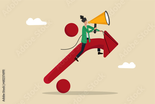 Shopping discount percentage, discount price tag, marketing promotion or price cut, retails shop or advertising, customer purchase concept, Businessman sitting on discount percent sign