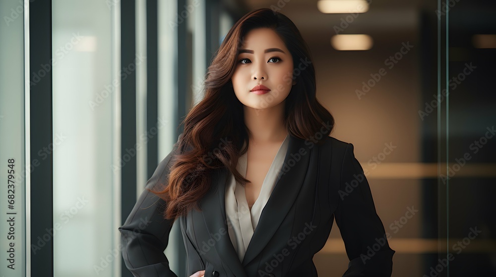 Plus size beautiful business woman model in a suit, in office Plus size beautiful business woman model in a suit, in office
