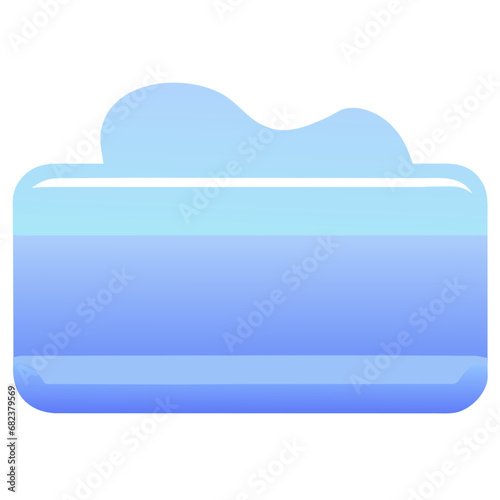 Soap icon, vector illustration. Flat design style, blue color. AI Generated