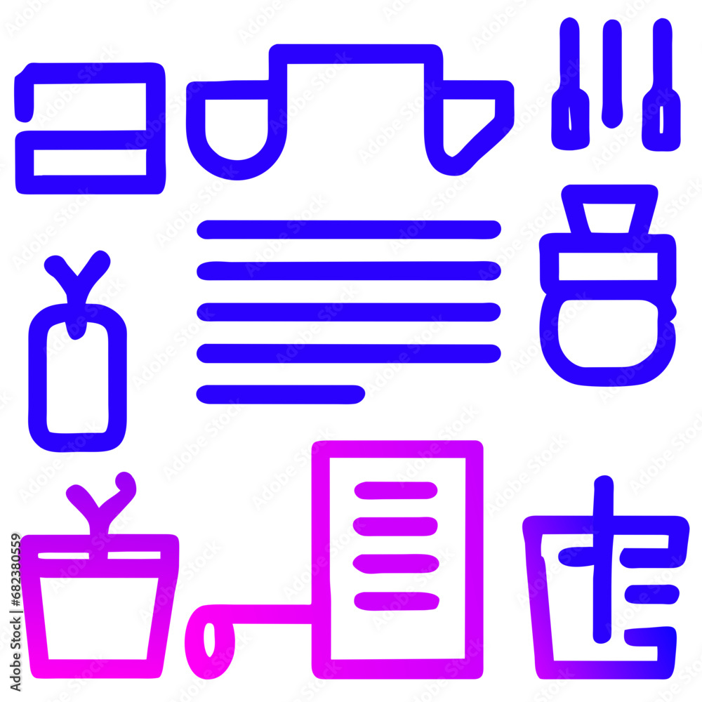 set of icons on the theme of food and drink in a flat style Generative AI set of icons on the theme of food and drink in a flat style Generative AI