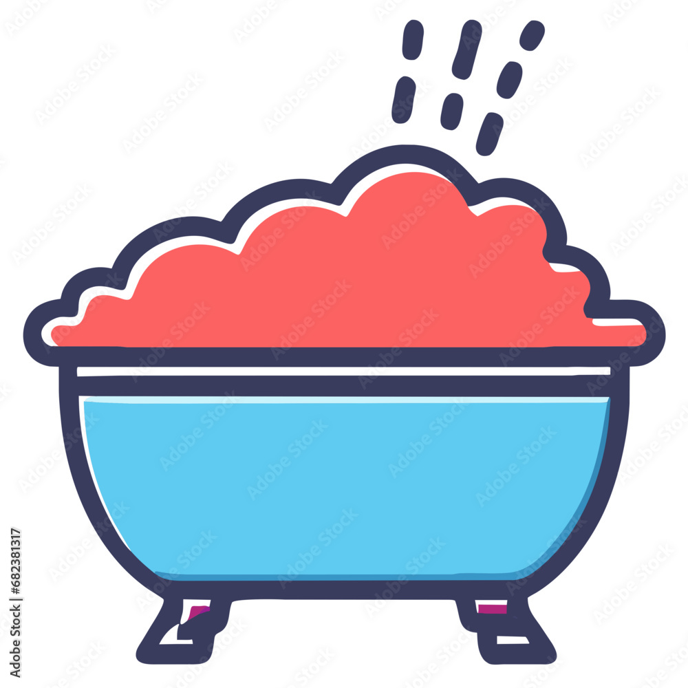 Icon of bathtub with foam. Vector illustration in flat style. AI Generated Icon of bathtub with foam. Vector illustration in flat style. AI Generated