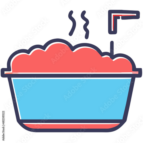 Bathtub icon in flat style. Bath tub vector illustration on white isolated background. AI Generated