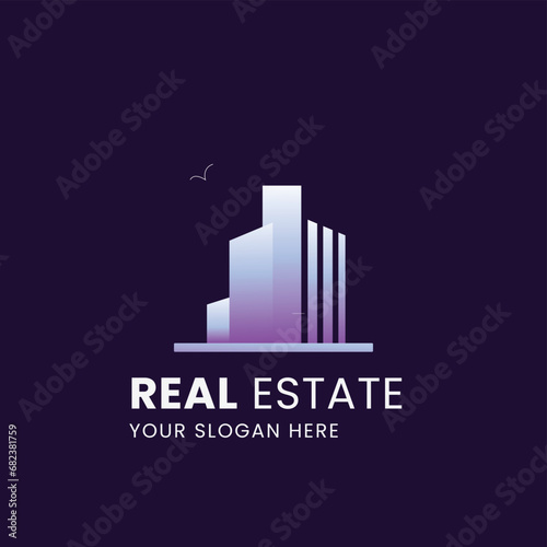 Modern real estate logo design template