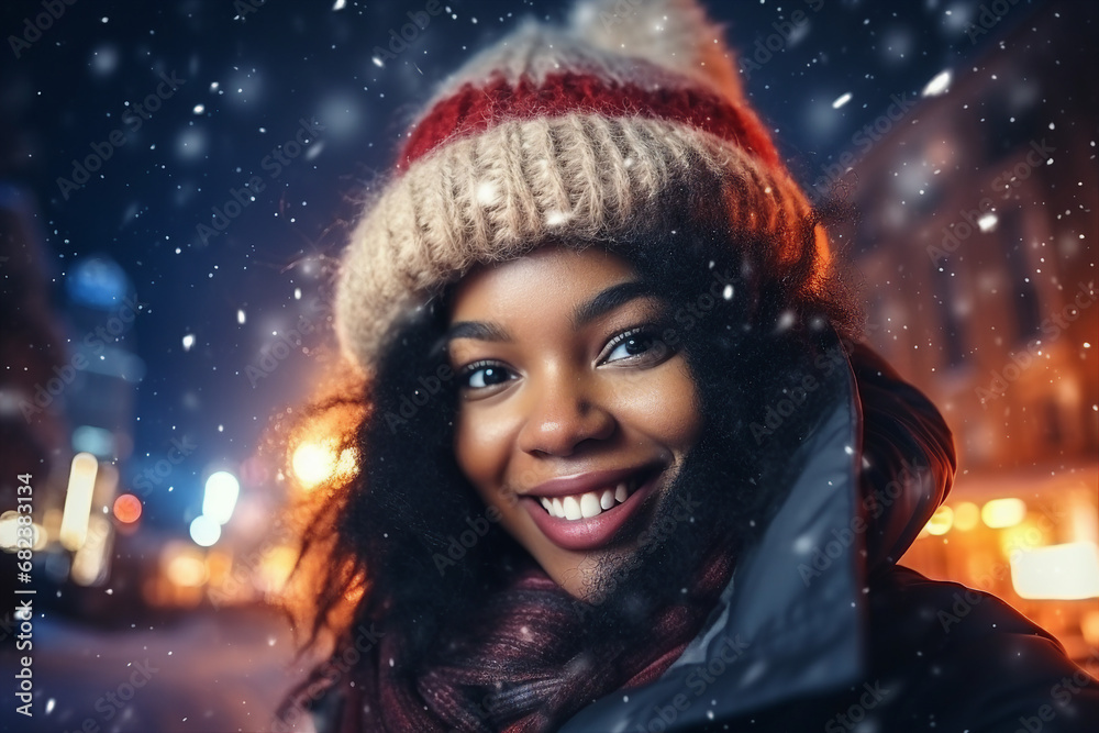Happy new year conceptual artwork Generative AI picture different people admiring fireworks at Christmas night Happy new year conceptual artwork Generative AI picture different people admiring fireworks at Christmas night