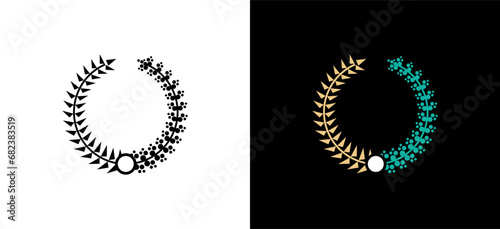 Rice and cotton symbol logo design template with abstract triangle and round concept