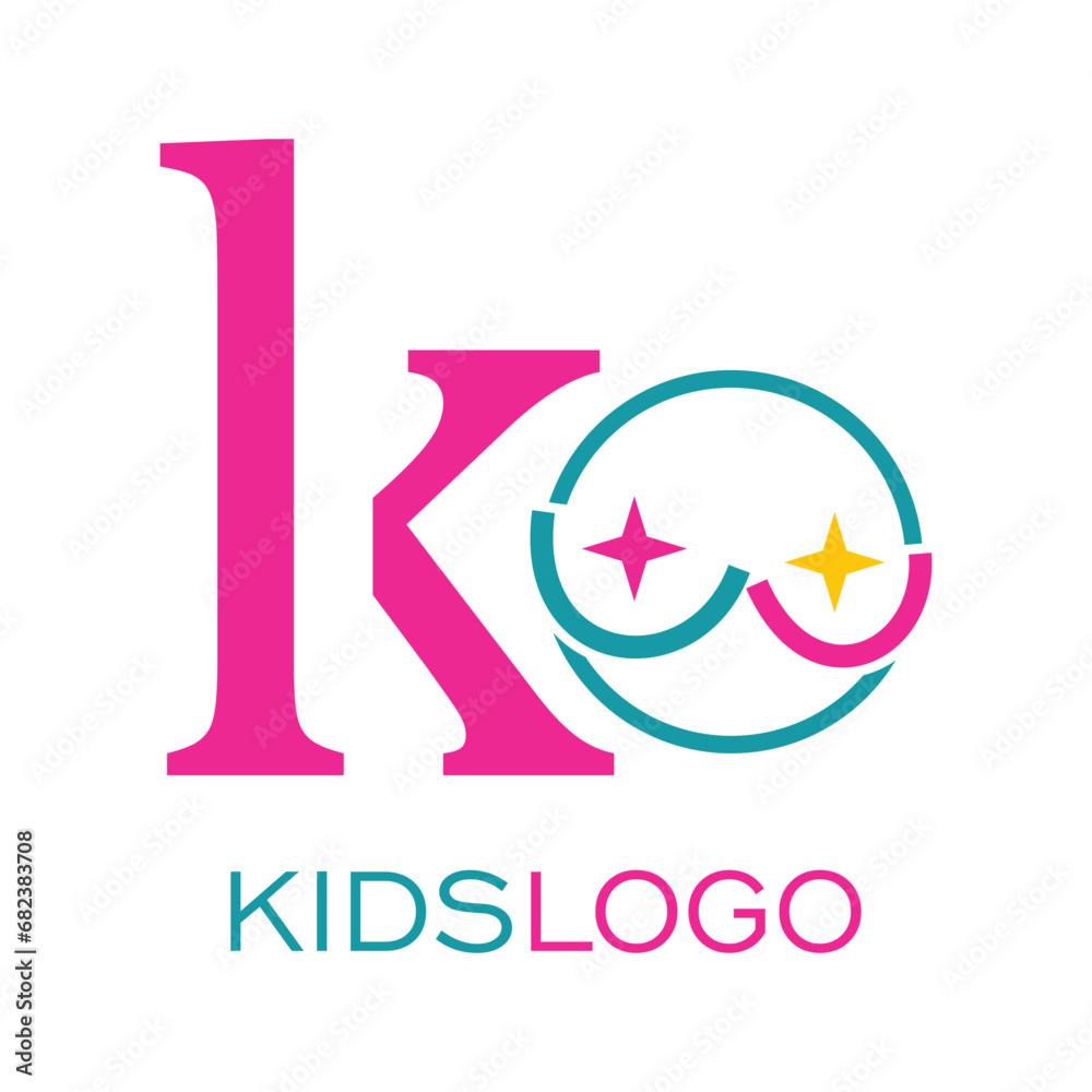Kids logo design simple concept Premium Vector Kids logo design simple concept Premium Vector