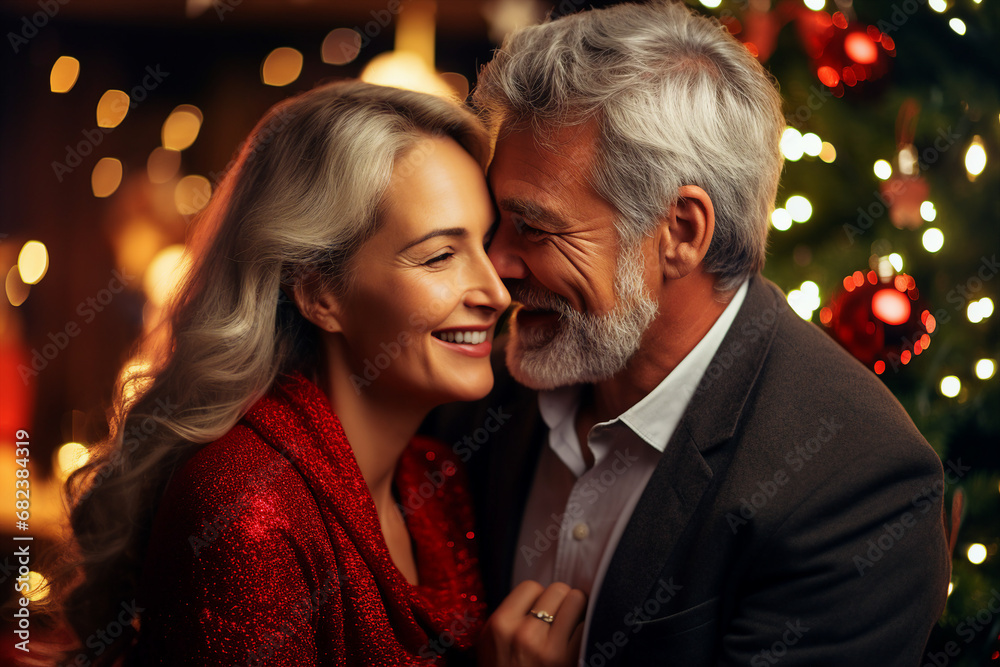 Made with Generative AI picture of adorable couple new year season celebrations portrait Made with Generative AI picture of adorable couple new year season celebrations portrait