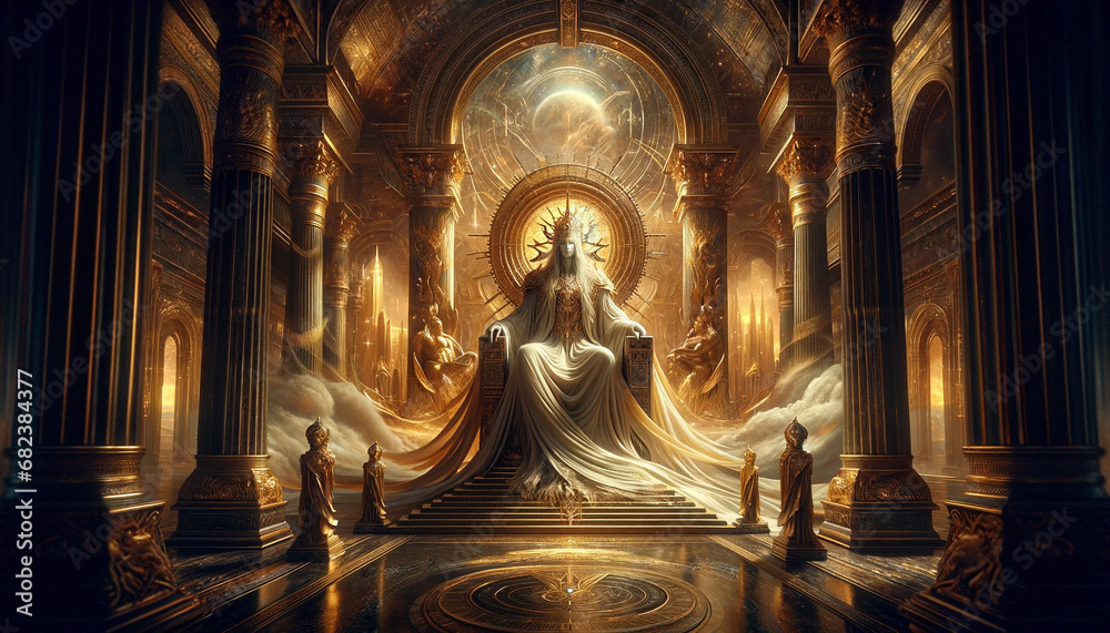 Divine Throne Room in a Mythological Sanctuary Divine Throne Room in a Mythological Sanctuary