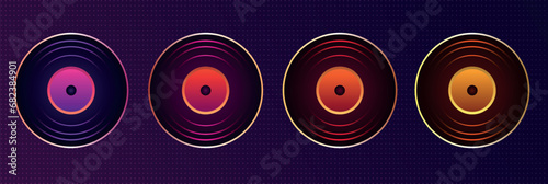 Music icon CD or Vinyl music and audio sign