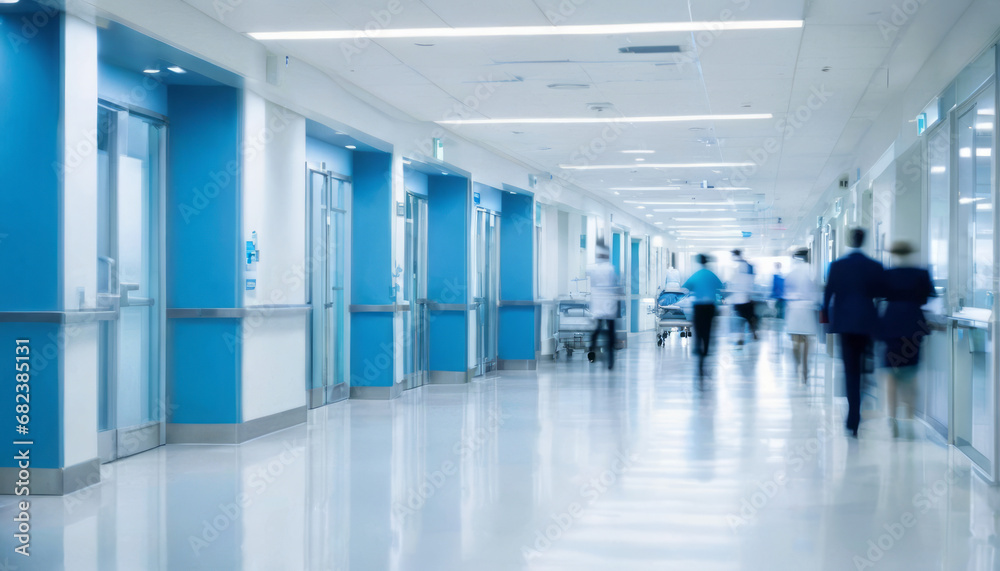 Obraz premium Abstract Healthcare: Blurred Hospital Hallway