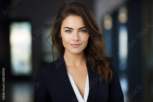 Generative AI picture portrait of amazing gorgeous office worker young woman