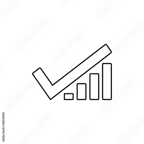 Graph icon isolated. Illustration vector of check mark. Bar chart. Business growth outline. flat icon sign symbol, for website and app design