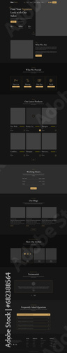 eCommerce Hair salon and barber shop website UI/UX design template