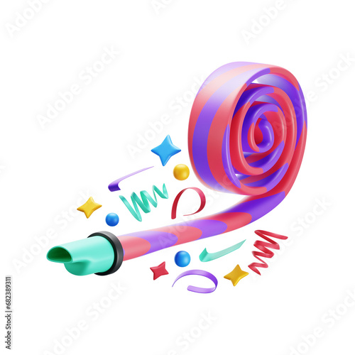 party whistle 3D illustration photo