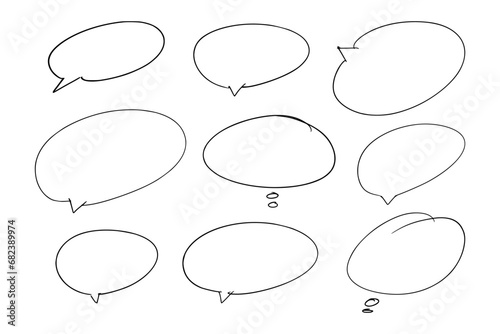 set of speech bubbles