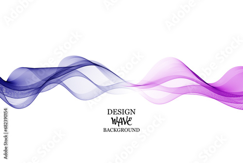 Blue purple transparent wave wave on white background, design element