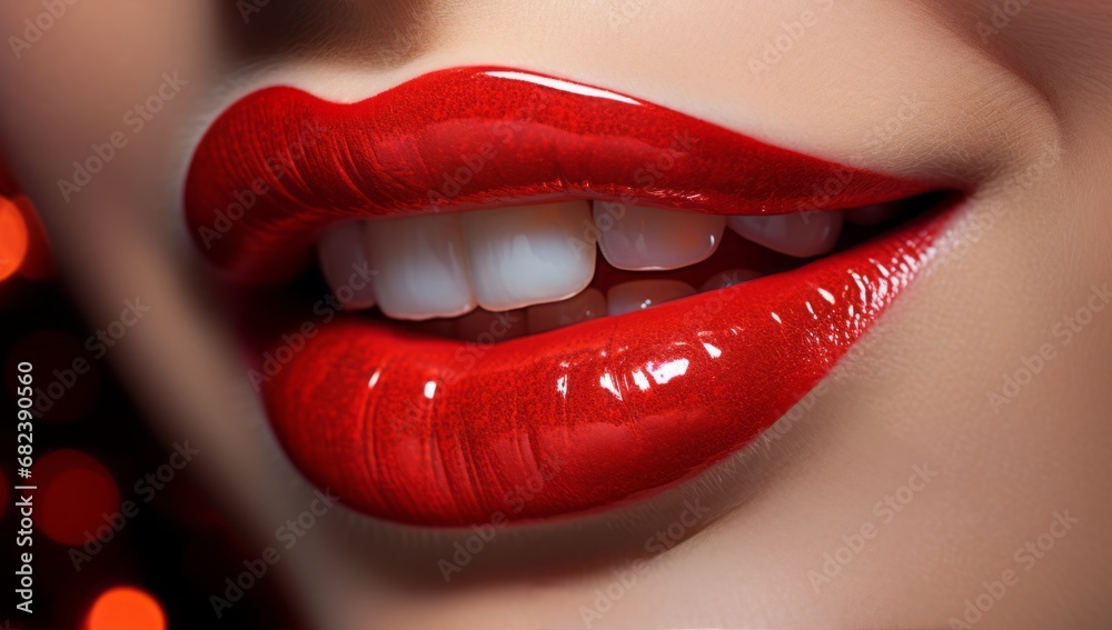 Naklejka premium The Seductive Siren With Fiery Red Lips