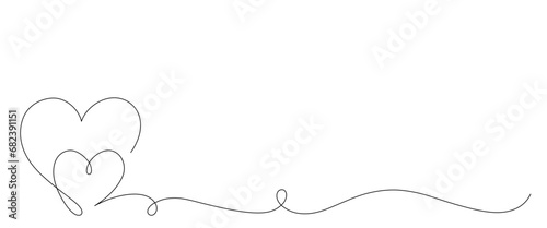 love line art style. line art heart. valentine, wedding, anniversary vector elements