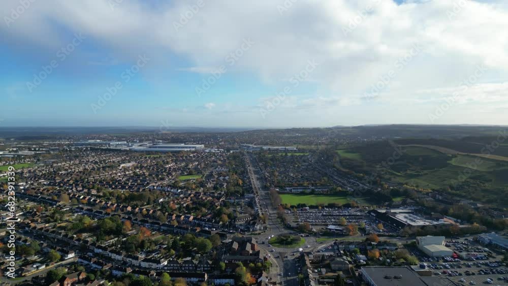 Aerial View of Dunstable Town England