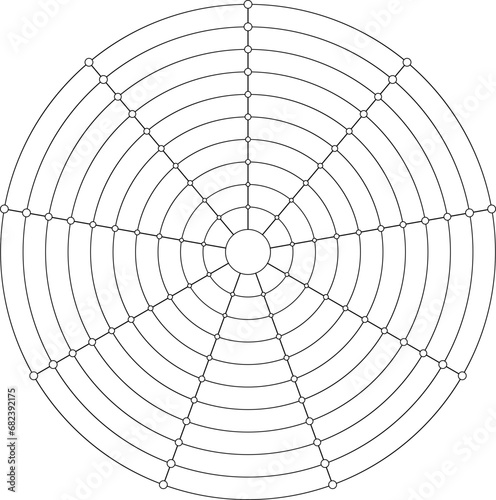 Circle diagram of lifestyle balance with nine segments