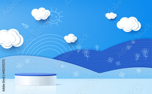 3d rendering, Abstract minimal stage for product display present background.