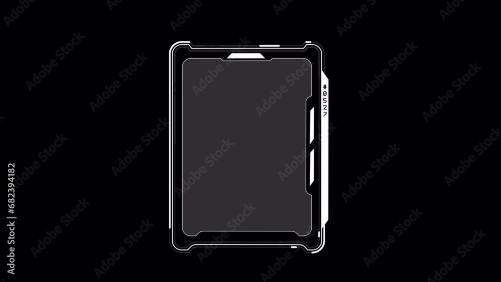 Hi tech Frame for user interface, cyber data, text, image,  game screen. With alpha channel.