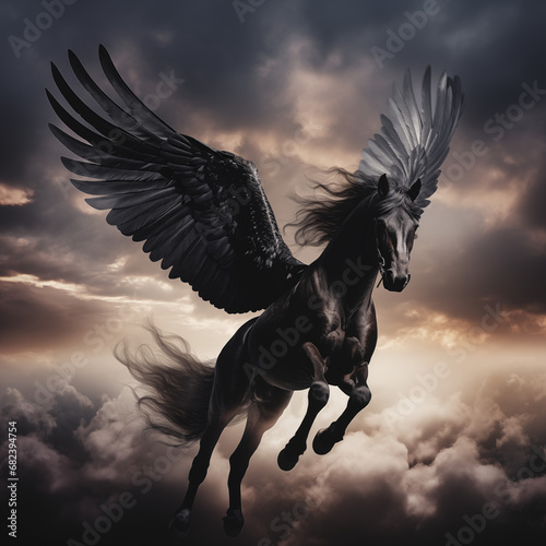 Fotótapéta Flying Black Horse