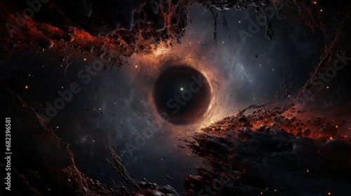 Black hole, detailed high resolution professional space illustration