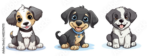 Cute puppy dog cartoon character vector illustration