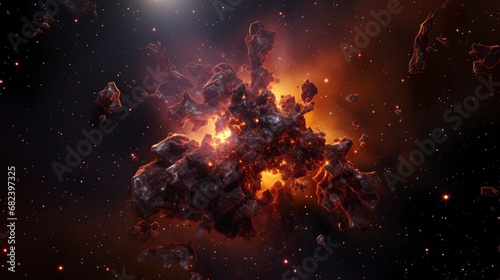 Space cluster, detailed high resolution image taken by James Webb Space Telescope photo