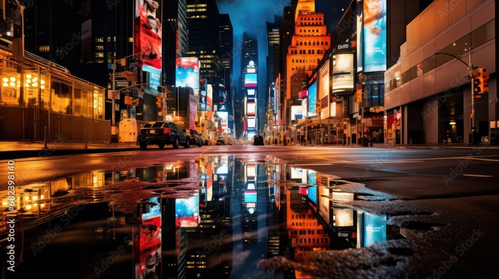 photo of New York in reflection