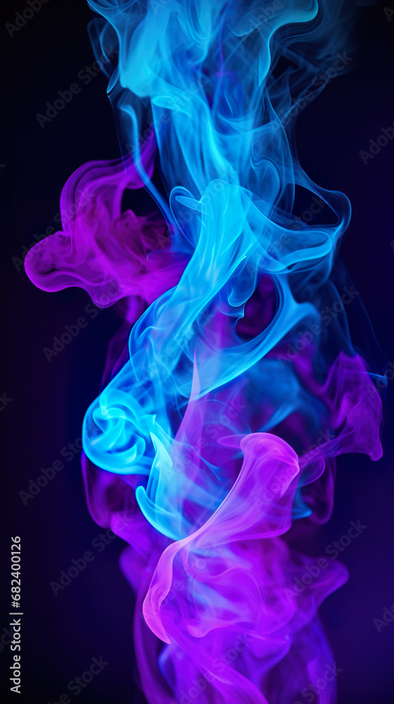 A Red and Purple Smoke Bomb on a Black Background. Generative Ai A Red and Purple Smoke Bomb on a Black Background. Generative Ai