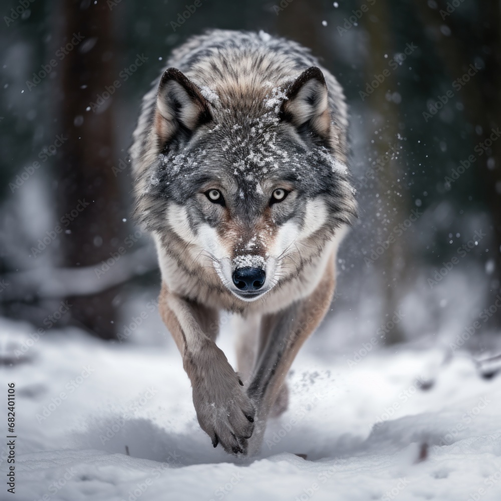 Fototapeta premium Wolf on the hunt