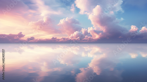 Pastel sky and sea picturesque