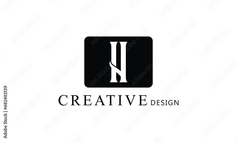 H white letter creative brand simple minimal logo design for all kind of business.
