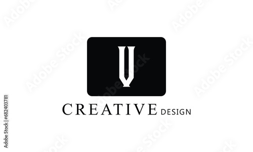 V white letter creative brand simple minimal logo design for all kind of business.