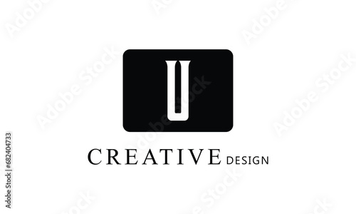 U white letter creative brand simple minimal logo design for all kind of business.