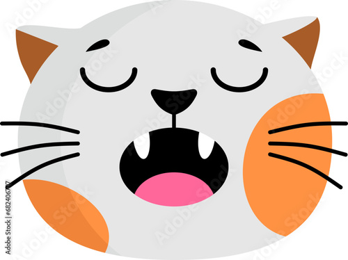 Cute Cat Head Illustration