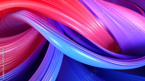 3d render  abstract background of colorful neon spring  glowing line with loops  red pink blue violet gradient  modern ultraviolet wallpaper