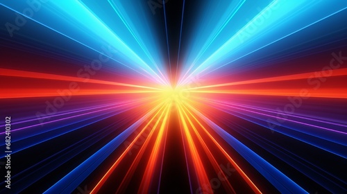 3d render, abstract multicolor spectrum background, bright orange blue neon rays and colorful glowing lines