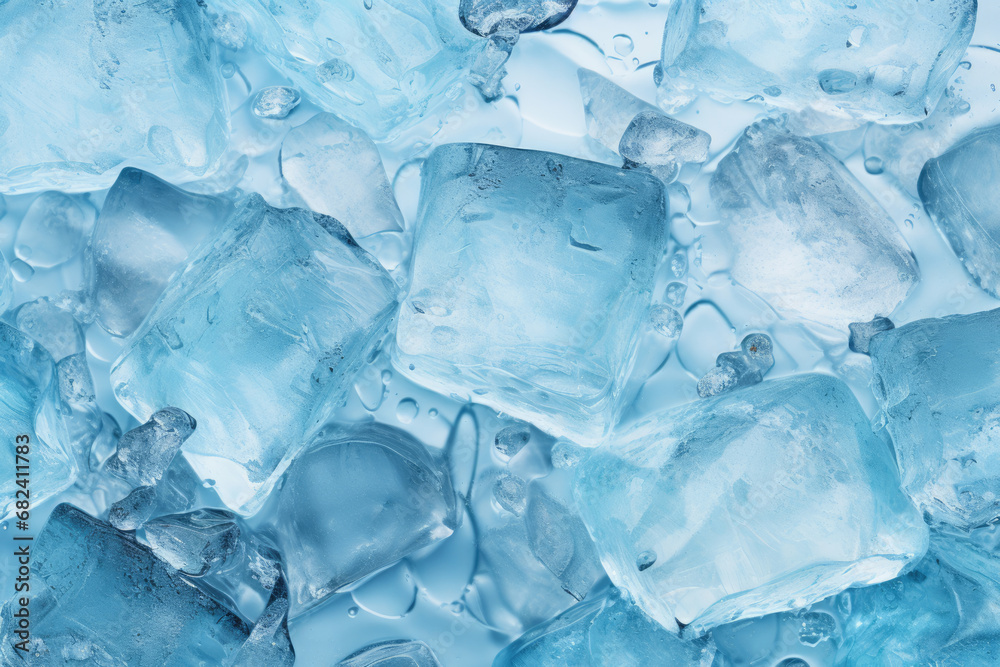 Crystal clear blue ice cubes background Crystal clear blue ice cubes background