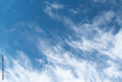 Cirrus clouds against blue sky