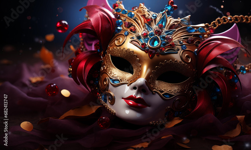 Carnival mask on festive background close up © olympuscat
